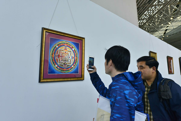 尼泊尔唐卡艺术作品亮相第七届中国画节